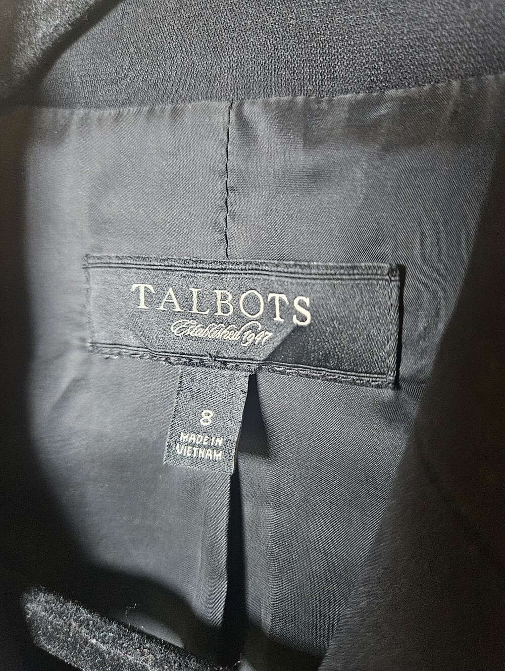 Talbots Black 3 Button Office Career Business Blazer Jacket 8 - Picture 10 of 11